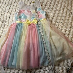 Ranibow Floral Kids Dress tulle sz 4